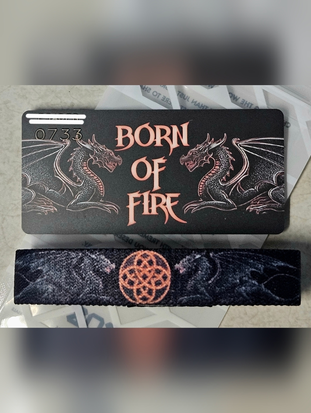 ZOX "BORN OF FIRE" #726 DRAGON BLOG New Med Interactive Collectible Wristband